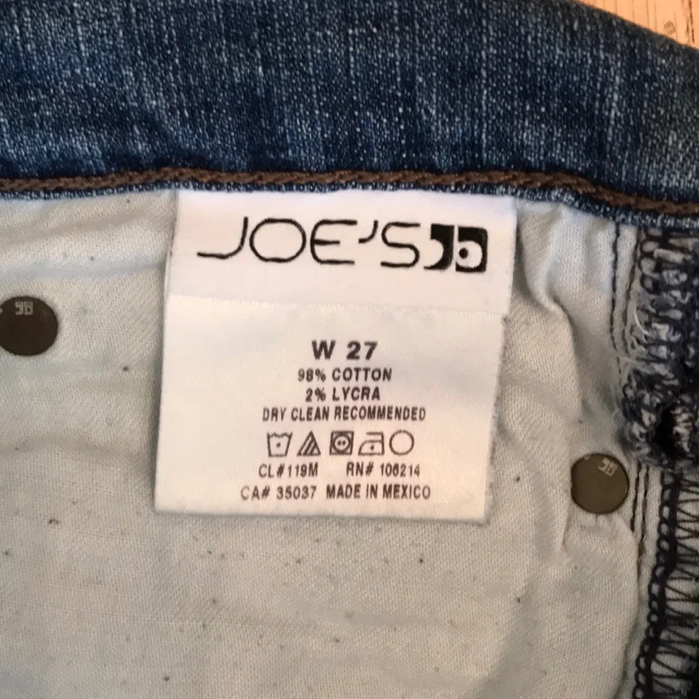 Joe’s Jeans Low Rise Cropped Jeans Blue Denim Size 27
